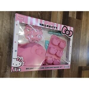 HELLO KITTY Deluxe Cake and Cupcake Baking Set, Silicone Molds Handstand Kitchen